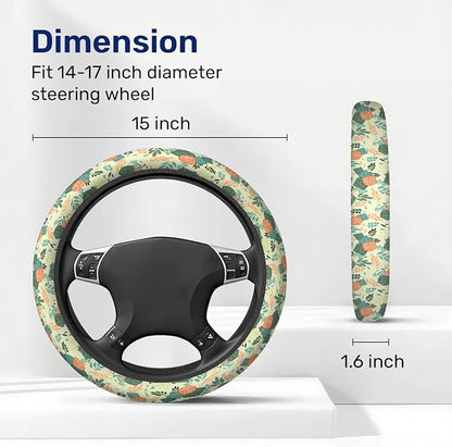 GENANY Dungeon Dice Steering Wheel Cover, Non Slip Polyester Car Wheel Protector for Car SUV Truck, Universal 15 Inch
