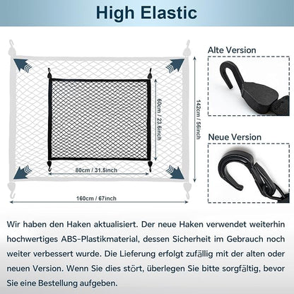 Cargo Net for SUV Car Trunk Net Organizer with ABS Hook Elastic Storage Mesh Nets 31.5 x23.6 inches Stretch to 70.8 x 47.2 inches for Pickup Trucks Tailgate Netting Accessories