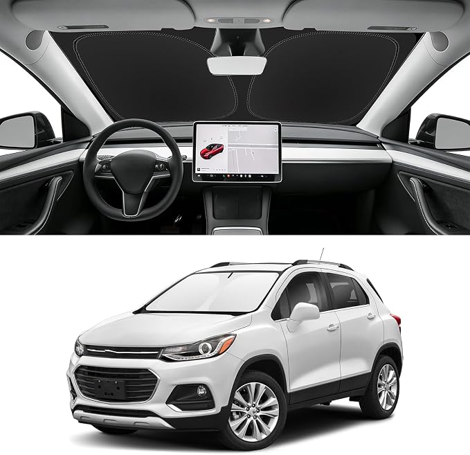 Custom Fit Windshield Sun Shade for Chevy Trax 2013-2023, Blocks UV & Heat, Front Window Sunshade Accessorie, Easy Fold & Store Keep Your Car Cooler