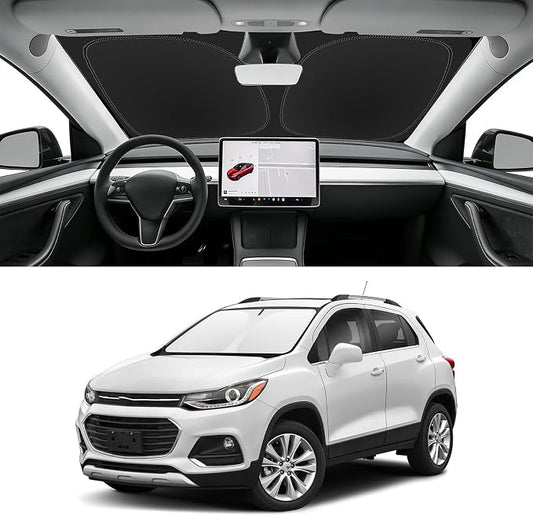 Custom Fit Windshield Sun Shade for Chevy Trax 2013-2023, Blocks UV & Heat, Front Window Sunshade Accessorie, Easy Fold & Store Keep Your Car Cooler