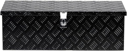 Aluminum Truck Bed Tool Box, Pick Up RV Trailer Toolbox Storage Lockable Organizer with Lock and Keys, 30", Black