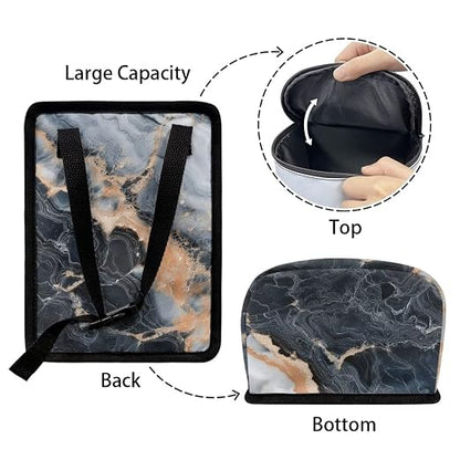 Talayituse Marble Print Car Trash Bin, Large Size Auto Trash Can Adjustable Portable Garbage Can with Lid, Vehicle Hanging Bag for Headrest Front Back Seat