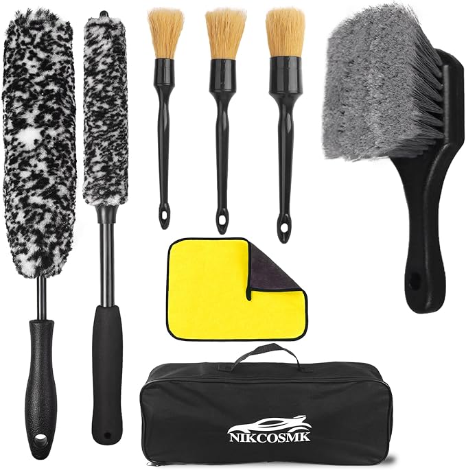 Car Wheel Brush kit, Tire Brush, Wheel Cleaner Brush, Soft-bristled Rim Cleaner Brush, Car Detailing Brushes, Wheel Brushes for Cleaning Wheels,Tires, Car Cleaning Brush Supplies Kit