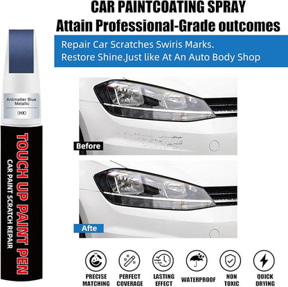Antimatter Blue Metallic(HX) Car Touch Up Paint for Ford 2-in-1 Car Scratch Repair Pen with Fine Tip&Brush, DIY Color-Code Matched Auto Paint for Rock Chips Door Scratches Paint Nicks Bumper Marks