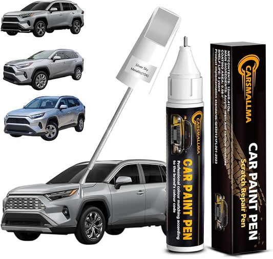 Car Touch Up Paint(1D6 Silver Sky Metallic) for Toyota, Color Accurate Car Scratch Repair Remover Pen,Automotive Paint Quick & Easy to fix vehicle Chips and Nicks Scuff