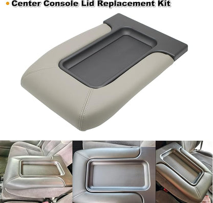 NHILES Center Console Lid Replacement Kit for 1999 2000 2001 2002 2003 2004 2005 2006 2007 Silverado/Avalanche/Suburban/Sierra/Yukon Replaces Number 19127364, 19127365, 19127366 (Light Gray)