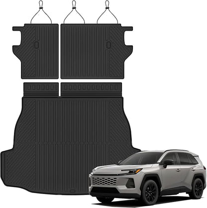 Auxko All Weather Cargo Mat with Backrest Mat Fit for Toyota RAV4 Hybrid 2026 (Not for Phev) TPE Mat Accessories All Season Odorless Anti-Slip Black