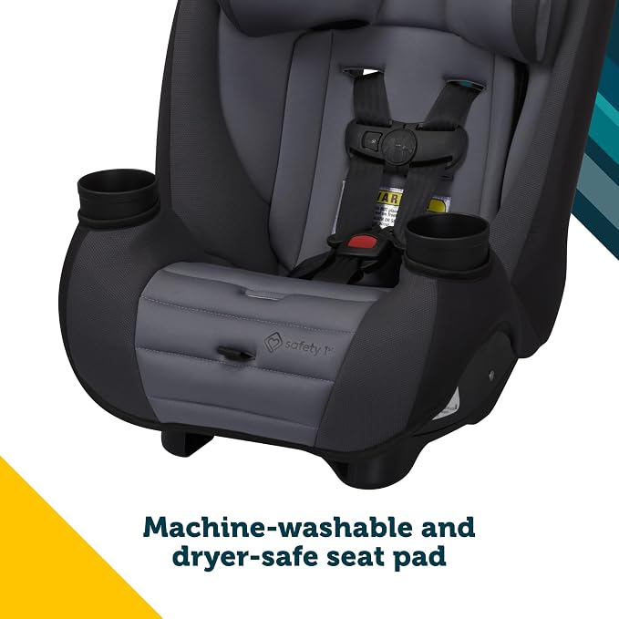 Safety 1st Ellaris 3-in-1 Convertible Car Seat, Slim Fit Design, Rear & Forward-Facing, 5-Position Headrest, Travel-Friendly with Machine-Washable Seat Pad, London Blue