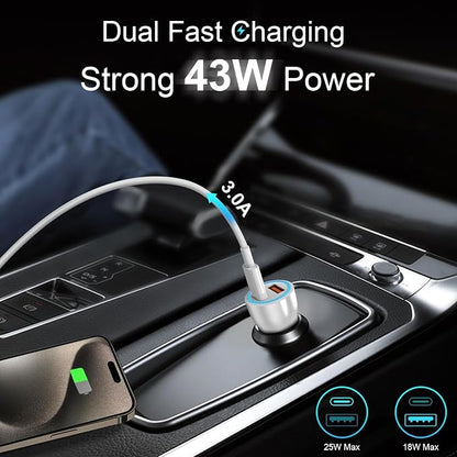 iPhone 17 16 15 Car Charger, [Apple MFi Certified] USB C Car Charger 43W Fast Charging with 3.3 FT Type C to C Cable, USB Car Adapter for iPhone 17/17 Pro/17 Pro Max/Air/16/15