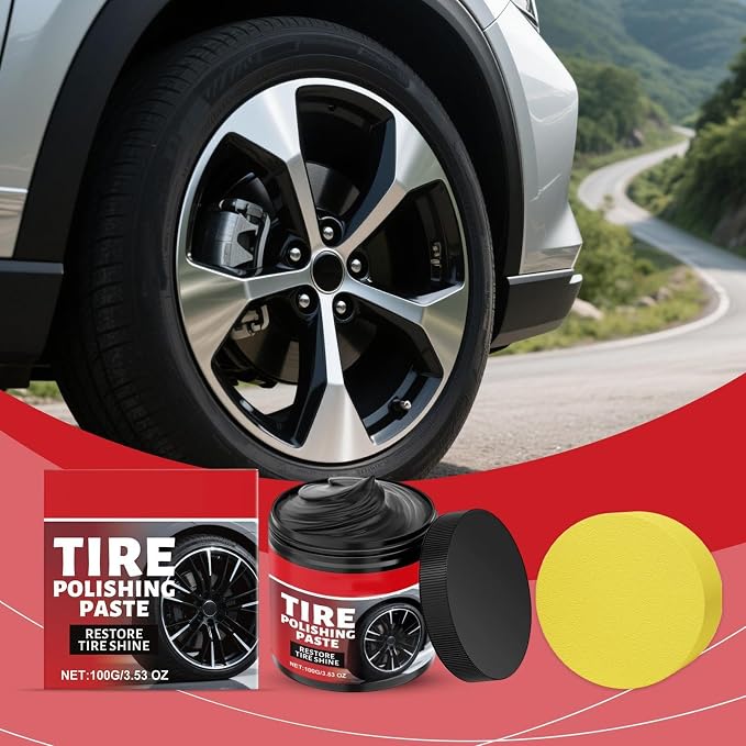 Auto Wheel Polishing Paste, Car Tire Shine Cleaner, Professional Detailing Product for Trucks Sedans Suvs Rvs Collectors Dealers Shops Riders Shows Fleet Managers Weekend Maintenance