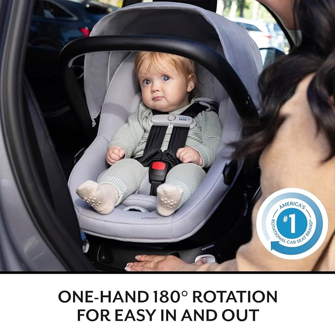 Evenflo Revolve180 LiteMax NXT Rotating Rear-Facing Lightweight Preemie and Infant Car Seat 3-30lbs. with SensorySoothe. Easy Install with Base (Quartz)