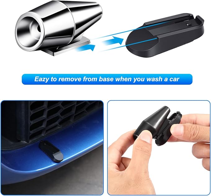 Frienda 20 Pieces Deer Whistles for Vehicles Avoids Collisions, Deer Whistles for Car, Horns for Vehicles Warning Devices with Waterproof Animal Alert for Car and Motorcycle (Black,Silver)