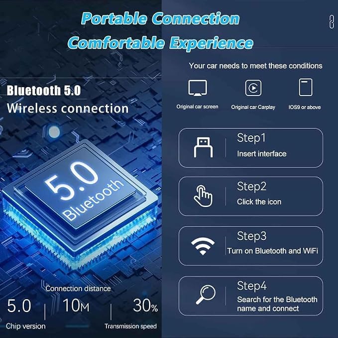 Wireless Carplay Adapter for Mercedes Benz Metris 2020, 2-in-1 Plug and Play Android Auto Carplay Adapter Car Play Dongle Convert Wired to Wireless CarPlay,A/Black