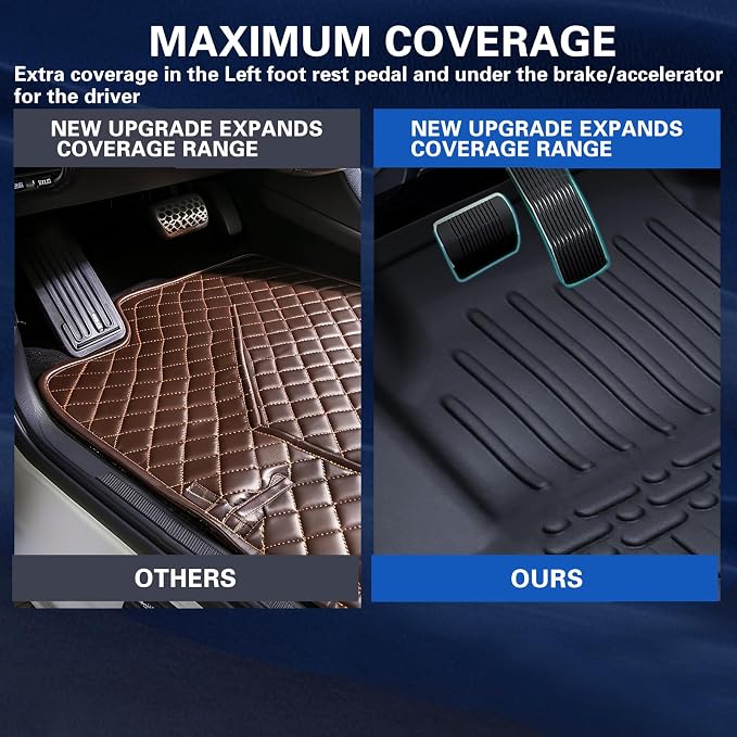 All Weather Rubber Floor Mats Compatible with 2013-2019 Ford Escape & 2013-2018 C-Max, 3Pcs Car Automotive Floor Mats & Cargo Liners Black (2013-2019 Escape & C-Max)