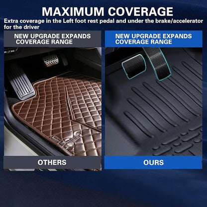 All Weather Rubber Floor Mats Compatible with 2013-2019 Ford Escape & 2013-2018 C-Max, 3Pcs Car Automotive Floor Mats & Cargo Liners Black (2013-2019 Escape & C-Max)