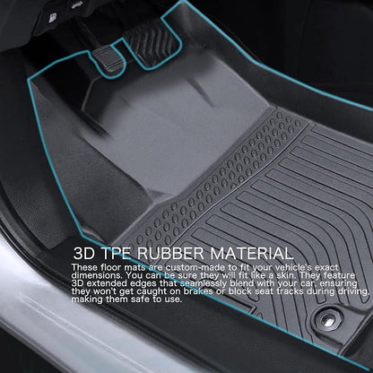 Floor Mats for 2013-2018 Toyota RAV4,All-Weather TPE Rubber Car Floor Mats Waterproof Odorless Anti-Slip 1st & 2nd Row Black (2013-2018 RAV4)