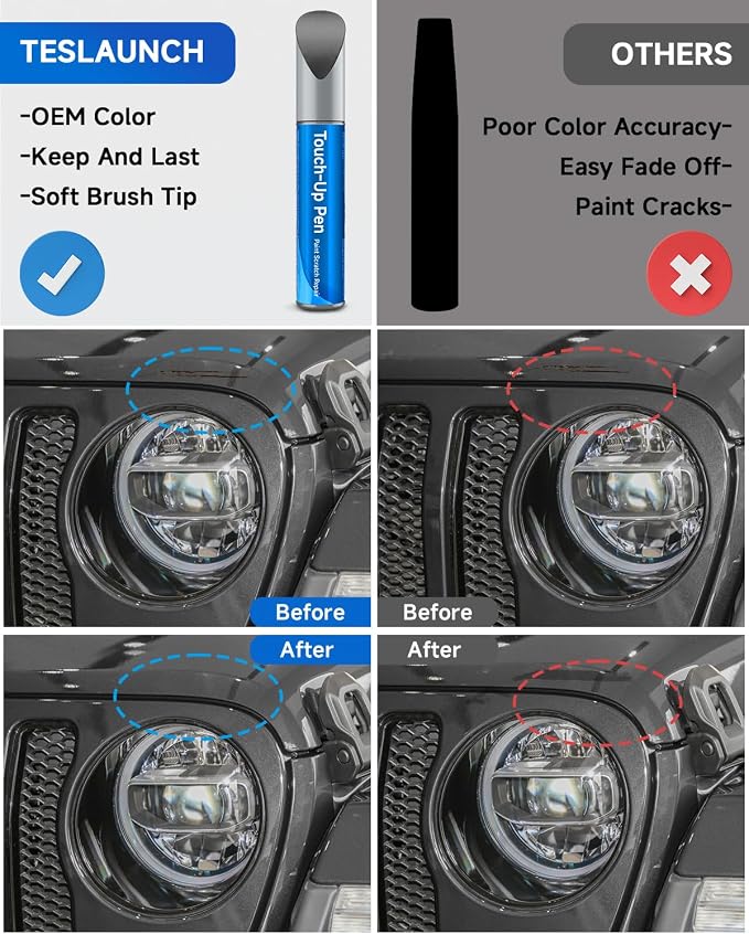 Touch Up Paint Compatible with Jeep Exact Match Touch Up Paint Car Scratch Repair (Sting Gray(PDN) Compatible with Cherokee/Compass/Grand-Cherokee/Renegade)