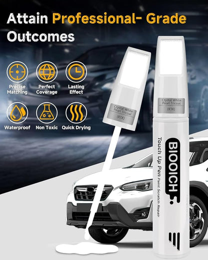 Touch Up Paint Pen Exact Color Match Car Chip and Scratch Repair (for Subaru, Crystal White Pearl Tricoat(K1X))