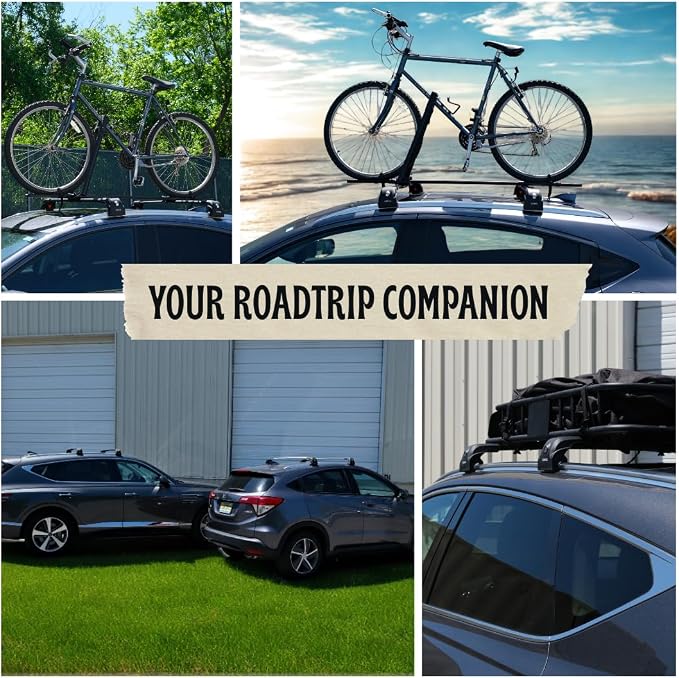 ERKUL Roof Rack Cross Bars for Mitsubishi Outlander & Outlander PHEV 2022-2026 (Not fit for Outlander Sport) | Aero Aluminum Crossbars with Smart Clamp System | Compatible with Flush Rails - Black