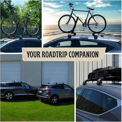 ERKUL Roof Rack Cross Bars for Mitsubishi Outlander 2014-2021 (Not fit for Outlander Sport) | Upgraded Aero Aluminum Crossbars with Smart Clamp System | Compatible with Flush Rails - Black