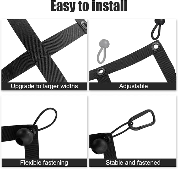 Tailgate Net for Most Mid Size Truck - Cargo Net Compatible with Ford, Chevy, Dodge,Ram etc - Tail Gate Extender Nets for Pickup Truck Bed (50'' x 15'')