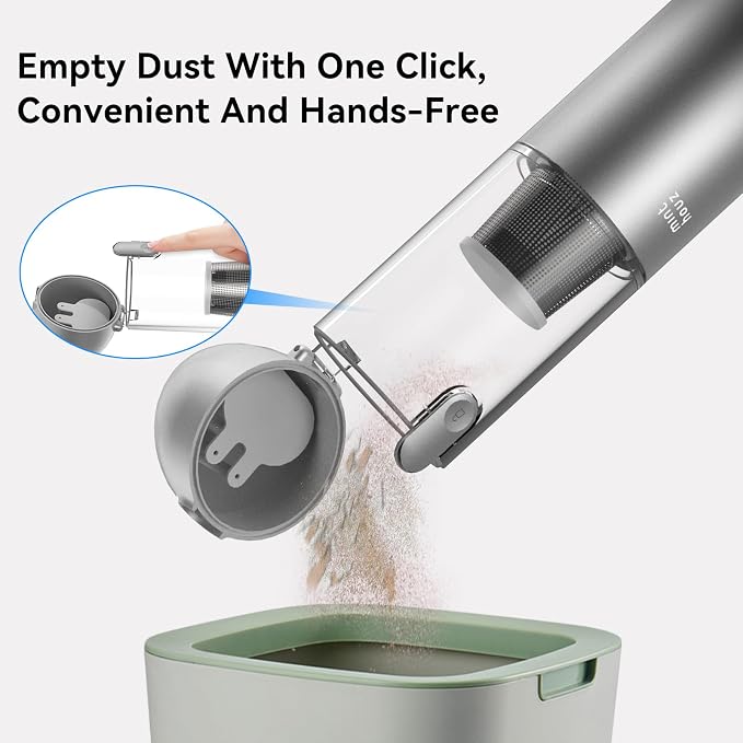Minthouz Car Vacuum Portable Cordless 17000Pa - 120W Handheld Vacuum Rechargeable with Blower, Ultra Lightweight Mini Vacuum Cleaner with 2 Filters for Car Home Pet Office Keyboard