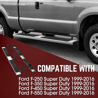 DNA Motoring 6.5" Flat Running Boards Side Step Nerf Rails Bars Compatible with 99-16 Ford F250SD F350SD F450SD F550SD Extended Cab, STEPB-U-F25099-T1-E
