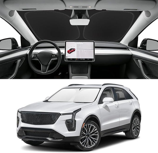 Custom Fit Windshield Sun Shade for Cadillac XT4 2019-2025, Blocks UV & Heat, Front Window Sunshade Accessorie, Easy Fold & Store Keep Your Car Cooler