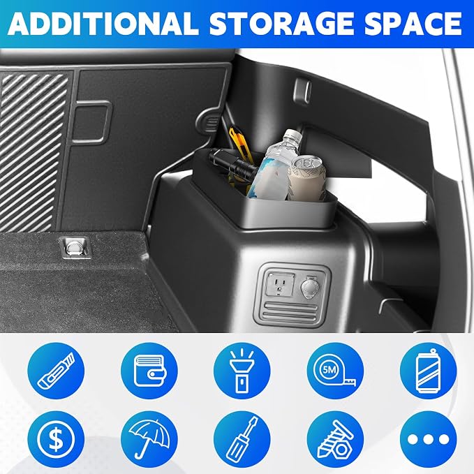 Trunk Organizer Fits for 2010-2024 Toyota 4Runner 5-Seat 2nd Row Trunk Storage Box Compatible with 4Runner Accessories (Pair)
