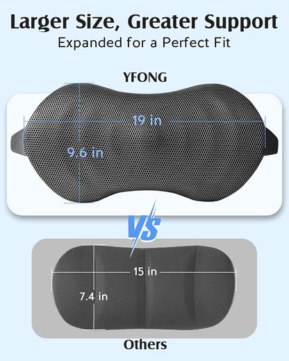 YFONG Lumbar Support Pillow for Car Seat, Back Support with Adjustable Straps Securely Fixed for Driving Seat Pain Relief, Office Chair Car Essentials Back Cushion, Grey