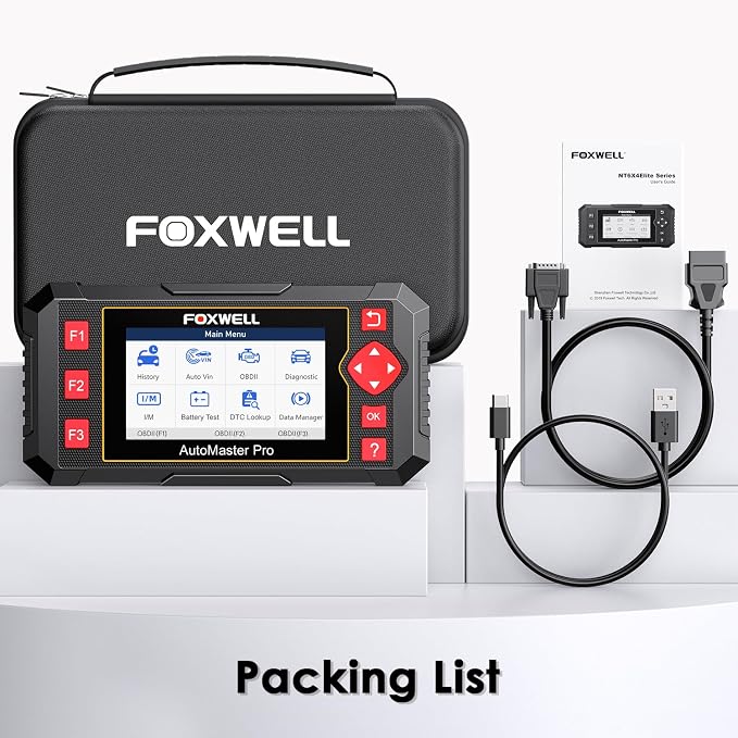 FOXWELL OBD2 Scanner Diagnostic Tool NT604, ABS/SRS/Transmission/Check Engine Code Reader for Cars and Trucks, 2026 diagnostic scanner for all vehicles, EN/ES Ver., Lifetime Update, Live Data, AutoVIN