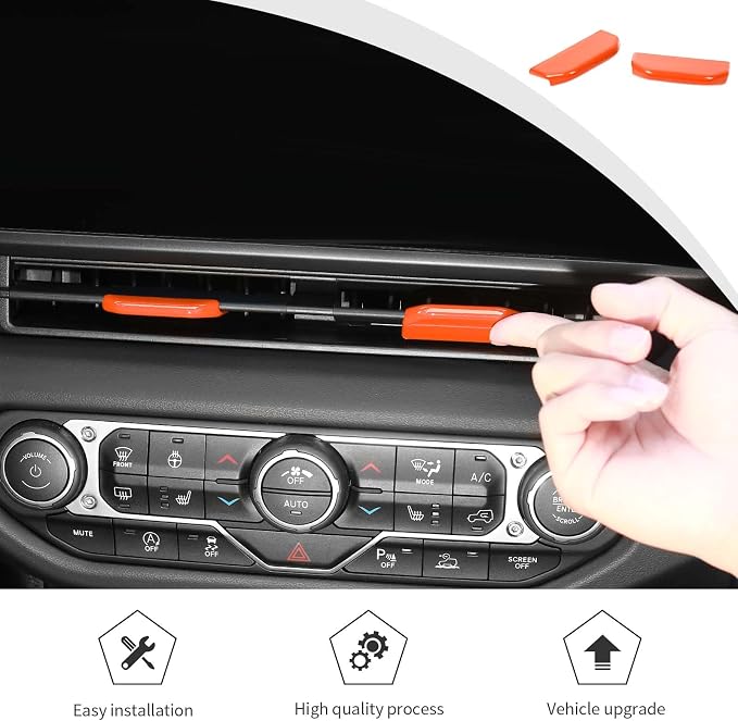 JWWY for Jeep JL Vent Air Outlet Adjustment Cover Trim Fit for 2024-2026 Jeep Wrangler JL JLU Gladiator JT 4xe Interior Accessories 2pcs Orange