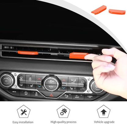 JWWY for Jeep JL Vent Air Outlet Adjustment Cover Trim Fit for 2024-2026 Jeep Wrangler JL JLU Gladiator JT 4xe Interior Accessories 2pcs Orange