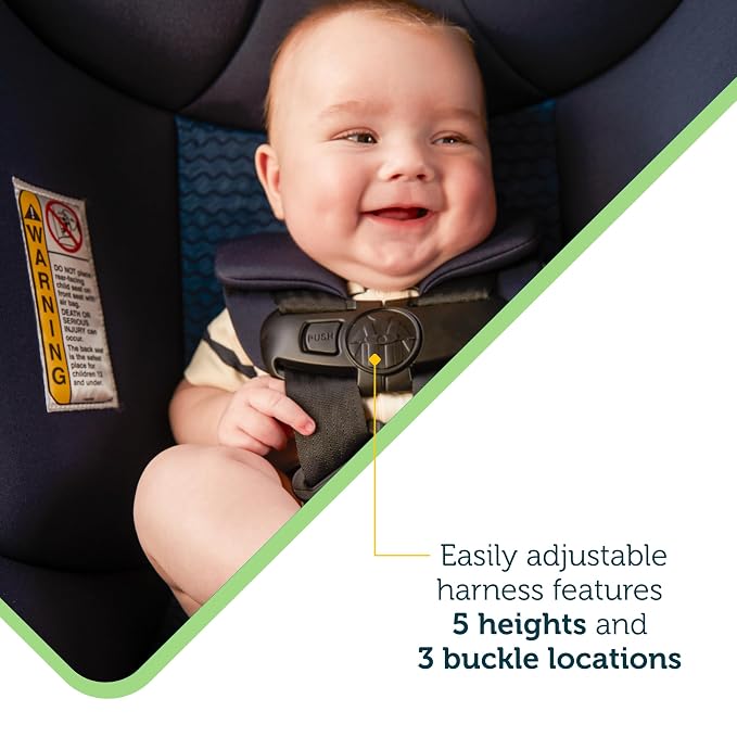 Safety 1st Smooth Ride Convertible Car Seat, 2-in-1 Rear & Forward Facing, 5-40 lbs, 30-50 lbs, Fits 3 Across, Slim Design, Latch, Machine-Washable, Travel-Ready, Crater Lake