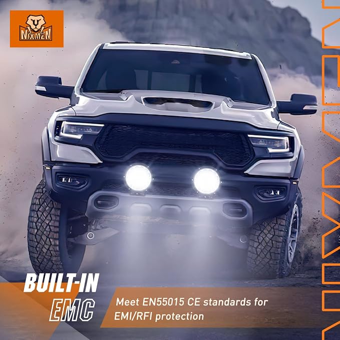 Nilight 7 Inch Round LED Offroad Driving Lights with DRL 2 PCS 90W 9850LM IP68 Spot Flood Combo Work Light w/ 12AWG DT Connector Wiring Harness Kit for 4x4 Truck ATV UTV SUV