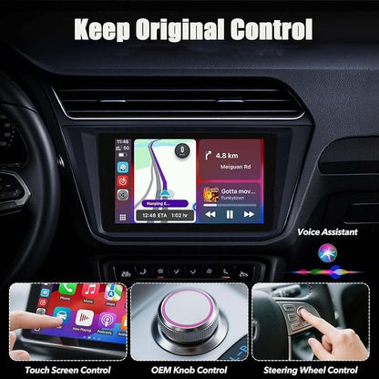 2026 New 3 in 1 Magic Box Carplay, Wireless CarPlay Adapter Magic Video Box with USB Drive, Wireless Carplays Adapter Netflix for Wired CarPlays & Android Auto Cars (Gray 2+16G)