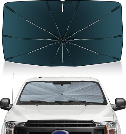 Autorder Windshield Sun Shade Umbrella for 2015-2020 Ford F-150 F150 Accessories,Upgraded Ice Crystal Material,Easy Setup Umbrella Sunshade for Car Windshield,100% Sun Blocking