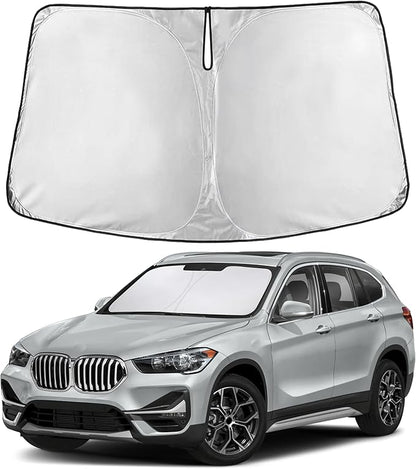 EcoNour Windshield Sunshade Compatible for BMW X1 2016-2020 2021 2022, Sun Visor for Front Windshield & Window Sun Shade Cover, UV Heat Blocker & Protector, Car Accessories