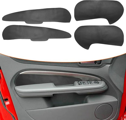 RUIANTE 4pcs Door Panel Cover Trim Replacement Compatible for Focus 2005-2007 Car Interior Accessories (Black)