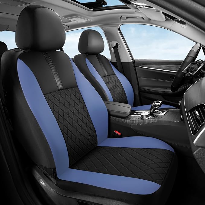 Coverado Car Seat Covers Full Set, Automotive Leather Seat Covers for Car，Universal Fit Front Back Seat Cover, Non-Slip Waterproof Breathable Car Seat Protector