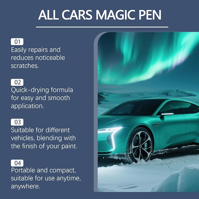 All Cars Magic Pen, 3 PCS Car Scratch Remover for Vehicles, Black Car Paint Scratch Repair, Quick & Easy Paint Repair for All Vehicles, Fix Scratches, Chips & Scuffs Instantly