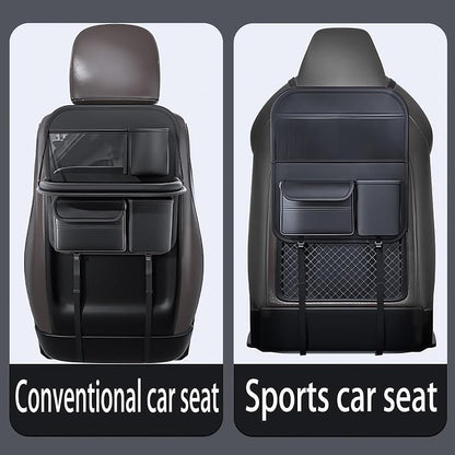 Backseat Car Organizer, Seat Organizer with 5 Storage Pockets for Travel, Black A