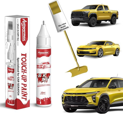 GHS/WA660G Nitro Yellow Metallic Car Touch Up Paint for Chevrolet, Color Accurate Two-In-One Car Paint Scratch Repair Pen, Professional Scratch Remover for Vehicles Chips and Nicks Scuff