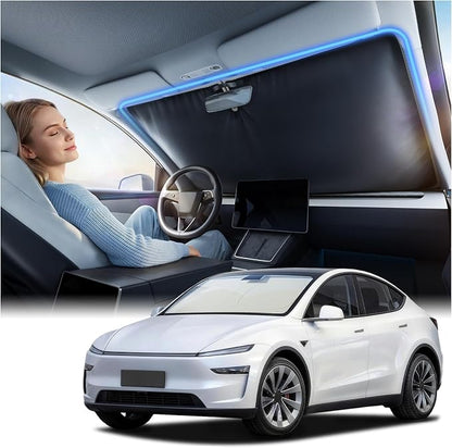 Nmoiss Ice Silk Air-Cooled Car Windshield Sun Shade, [Enjoy Superior Coolness & Comfort] 84.2% Heat Insulation UPF>50 UV Block Interior Protection, Universal Fit for Car SUV Truck, Medium 64"x32"