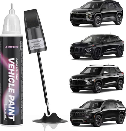 GB8/WA384A Mosaic Black Metallic Touch Up Paint for Chevrolet, Car Scratch Repair Paint Kit with 2 in 1 Brush and Pen Nip, Exact-Match & Quick Drying Design for Chips and Nicks