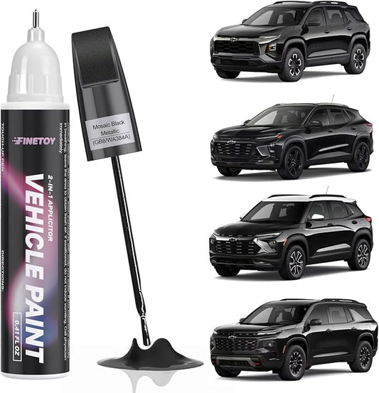 GB8/WA384A Mosaic Black Metallic Touch Up Paint for Chevrolet, Car Scratch Repair Paint Kit with 2 in 1 Brush and Pen Nip, Exact-Match & Quick Drying Design for Chips and Nicks