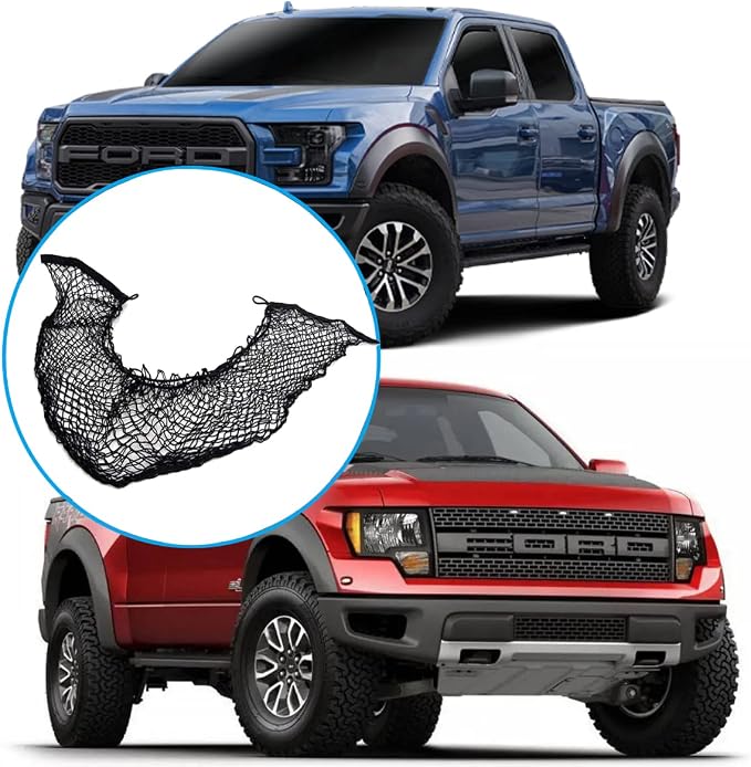 Truck Cargo Organizer Storage Nylon Universal Heavy Duty Net Fit 60" x 16" Cargo Net for Trucks from Chevy (Chevrolet), Ford, Toyota, GMC, Dodge RAM, Jeep with 4 Carabiner Buckles