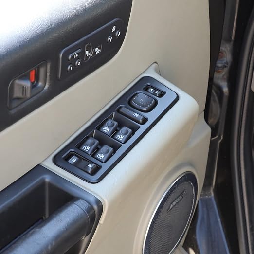 Inner Window Switch Panel Cover for Hummer H2 2003-2007,Window Lift Switch Cover Interior Button Trim Kit,1 Set of 4,Interior Accessories (Matte Black)
