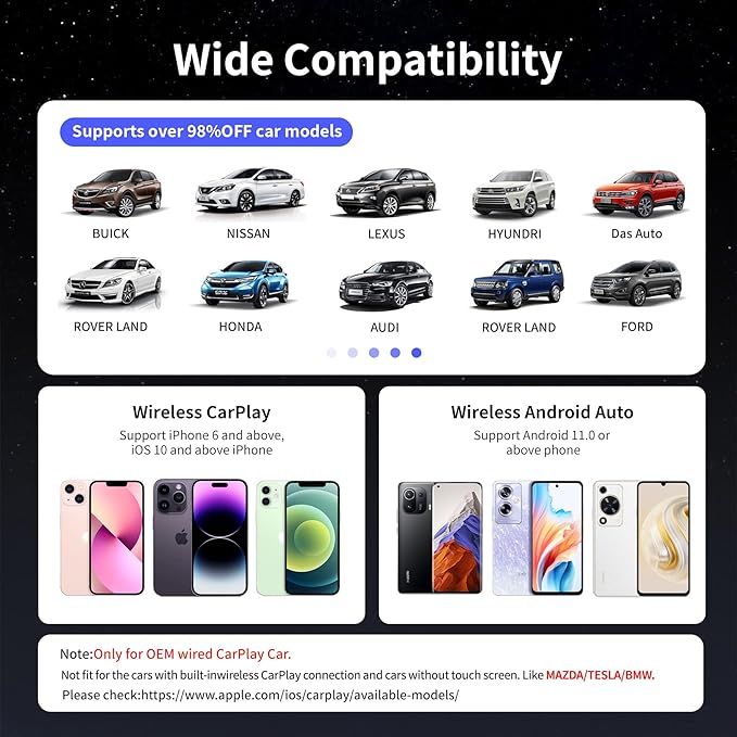 Magic Box 3.0 Max 2026 Upgrade, Support Netflix/YouTube/Dinsey+/Prime Video/TF Card etc., Qualcomm Multi-Core Streaming Video Box with Wireless CarPlay & Android Auto Adapter