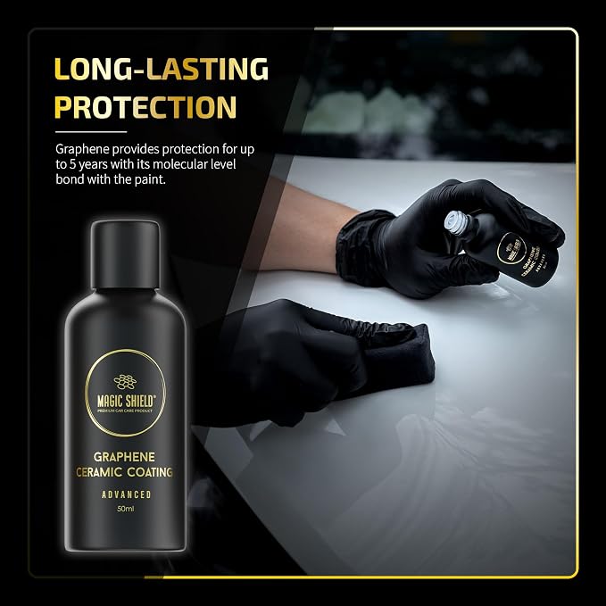 Magic Shield Graphene Coating for Cars │ Self-Healing, 5+ Years Durability │ Advanced SiO2 Ceramic Protection - High Gloss, Anti-Scratch - Perfect for Cars, Motorcycles, Marine, and RVs